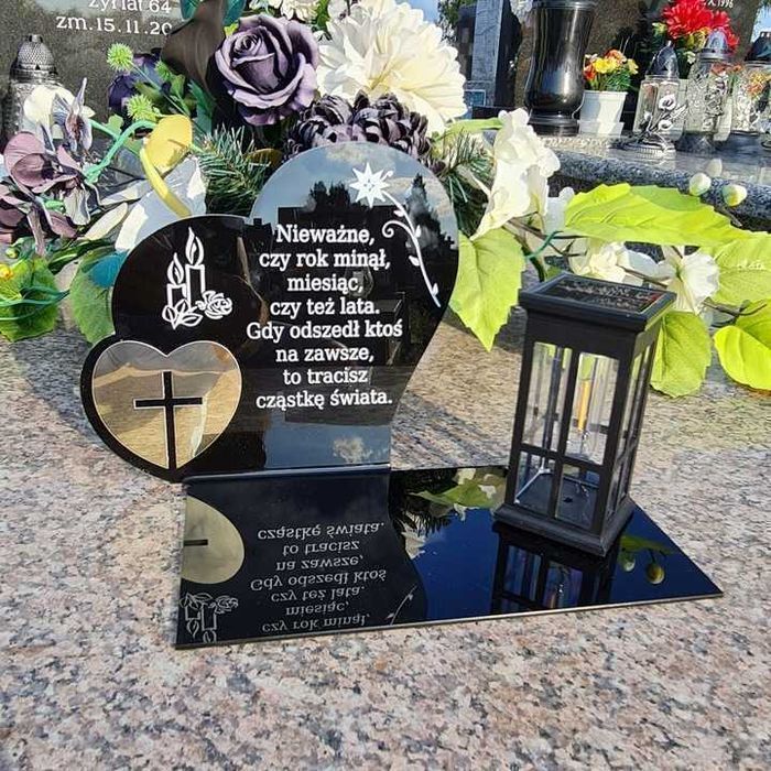 Solarny znicz led statuetka na cmentarz grób duża