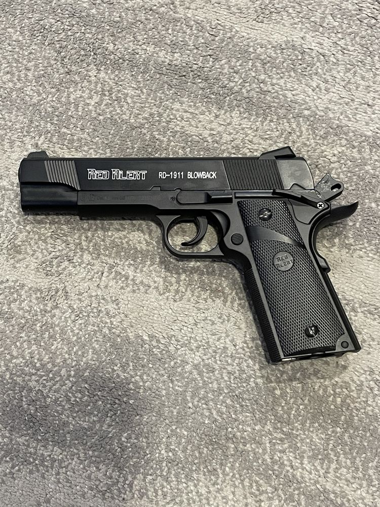 PISTOLA 1911 RED ALERT 4.5 AÇO BLOWBACK TIRO DESPORTIVO (ENVIO GRATIS)