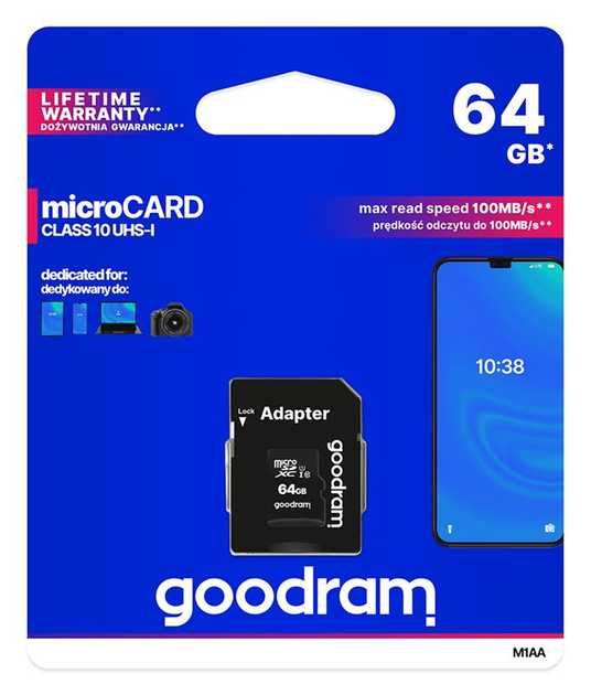 Карта пам'яті Goodram MicroSDXC 64GB UHS-I Class 10 + SD-adapter