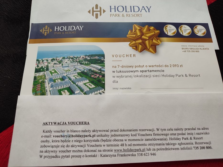 Voucher na 7 dniowy pobyt w apartamencie Holiday Park & Resort o warto