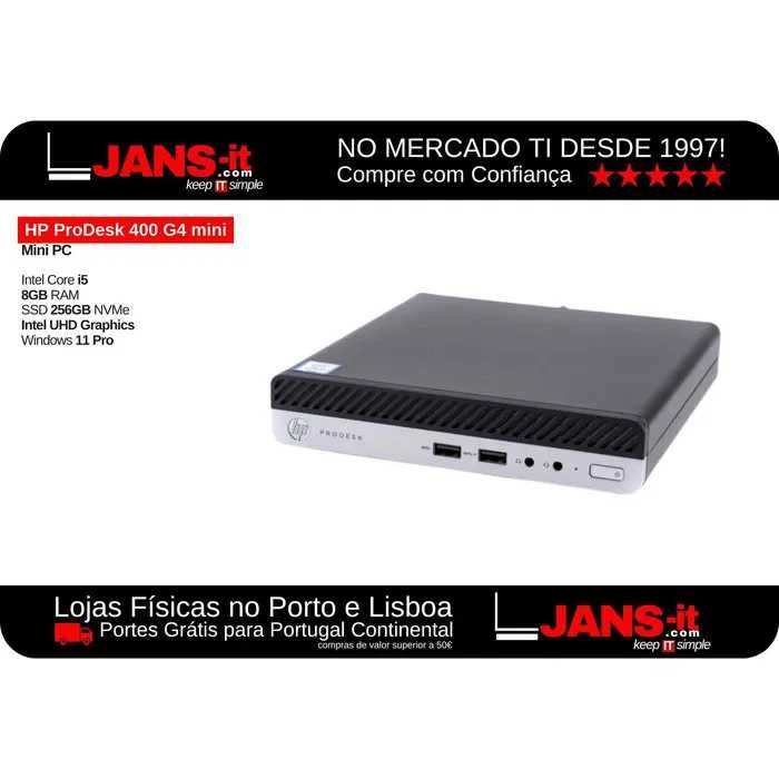 Mini PC HP ProDesk 400 G4 mini i5-8500T | 8GB | SSD 256GB | Win 11 Pro