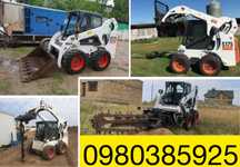 Аренда. Услуги мини-погрузчика Bobcat, ковш,бур,траншеекопатель,вил