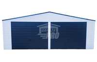 Garaż blaszany 7x6  biały 2x brama uchylna Dach dwuspadowy  GP196