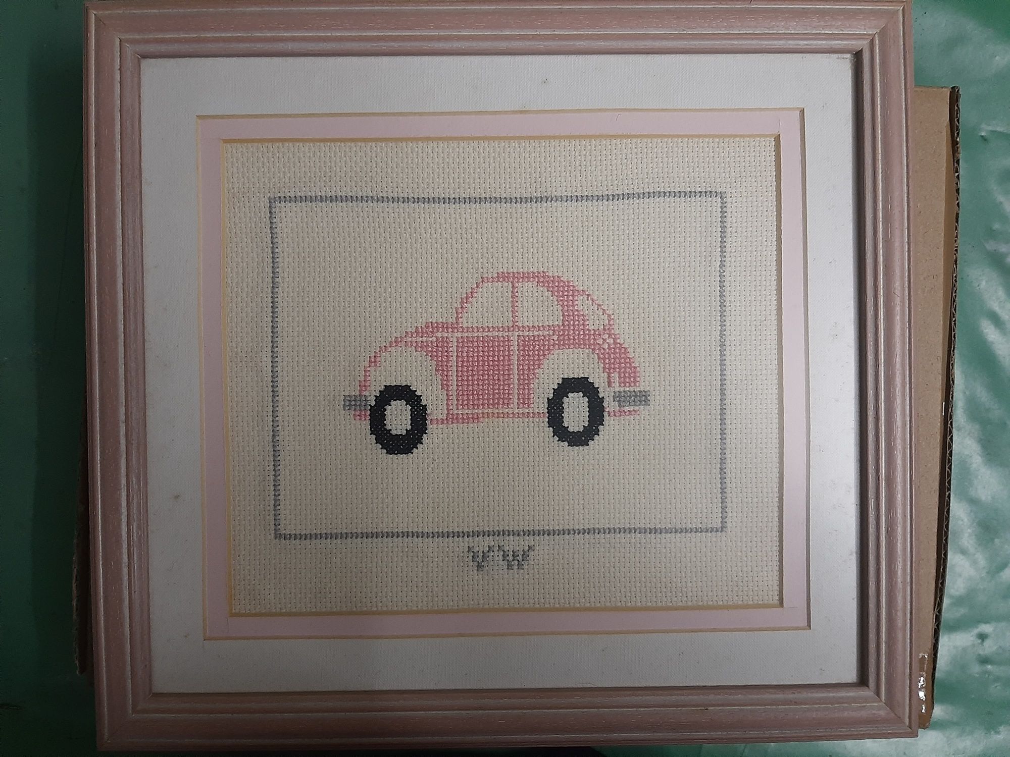 Quadro VW Carocha ponto cruz