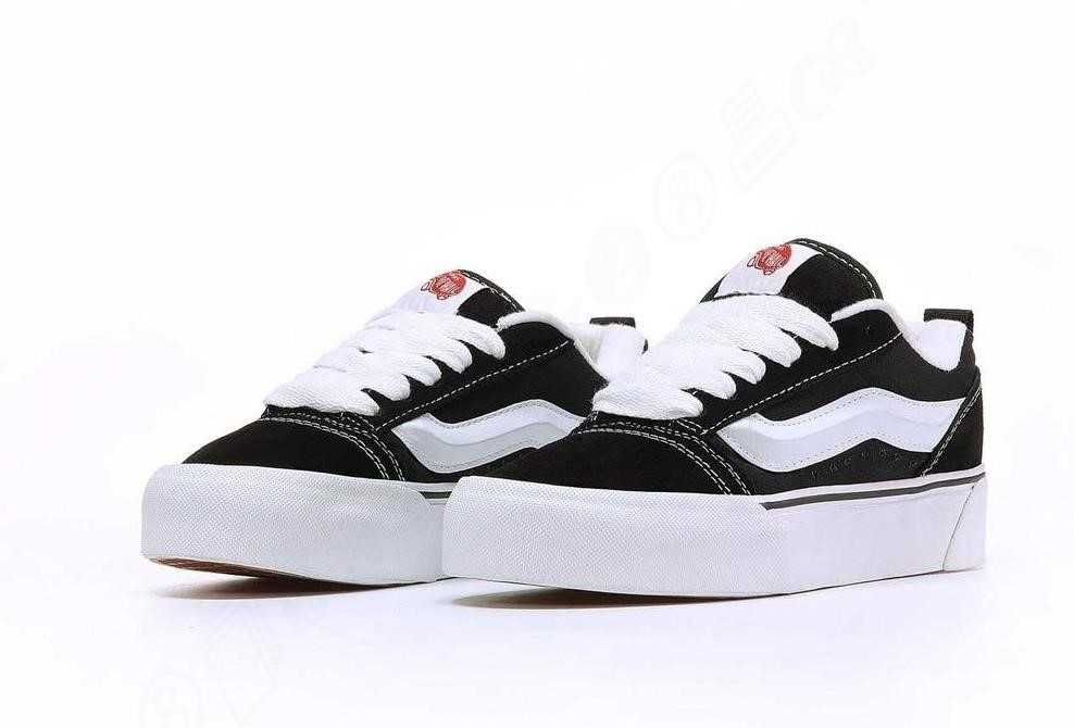 Женские кеды Vans Knu Skool Platform Black White 36-40 вансы Наложка!