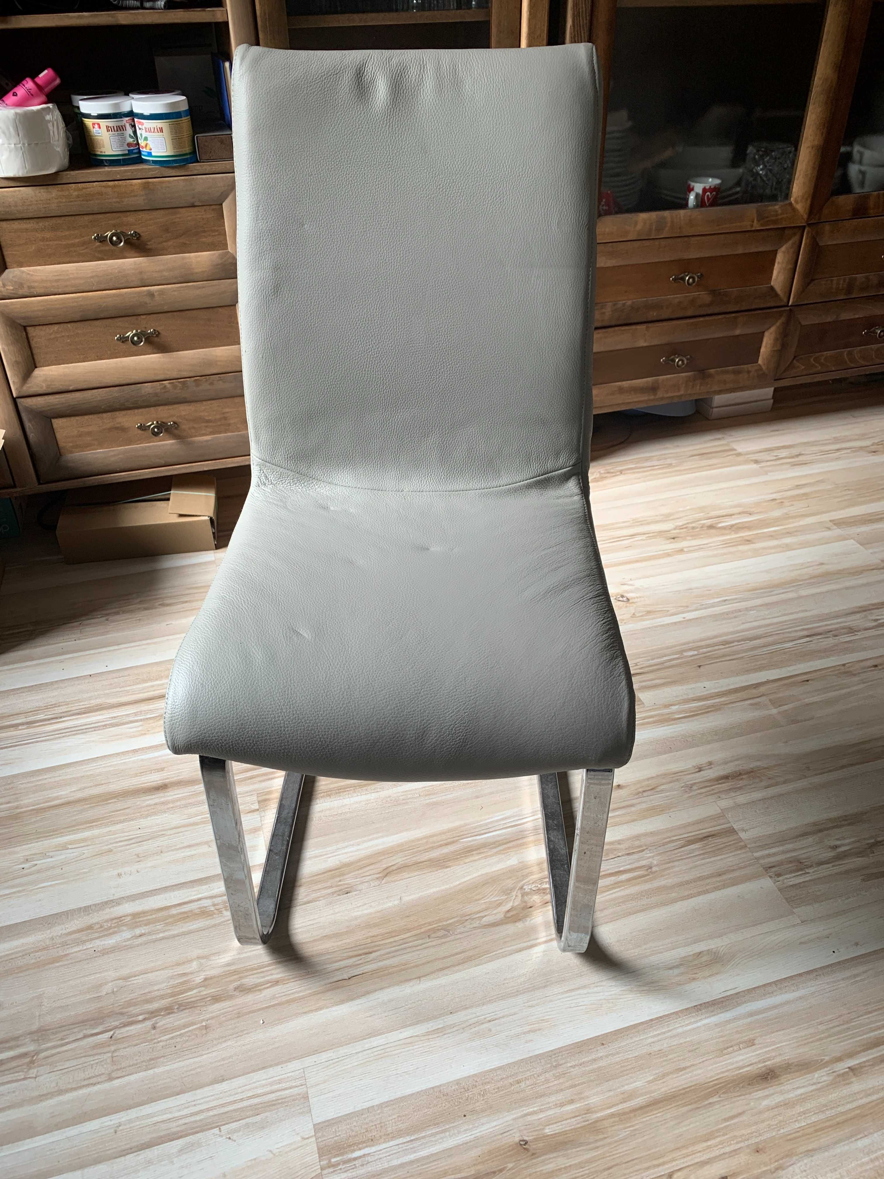 3 SUPER krzesła , tapicerka skórzana