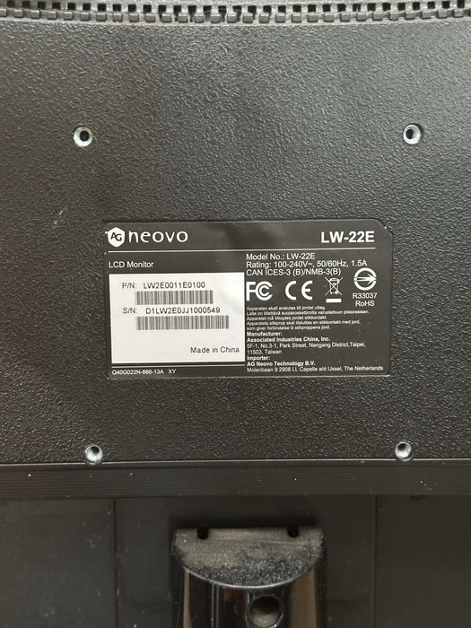 Монітор Neovo LW-22E FullHd 1920x1080 60Hz для Ігор Роботи з колонками