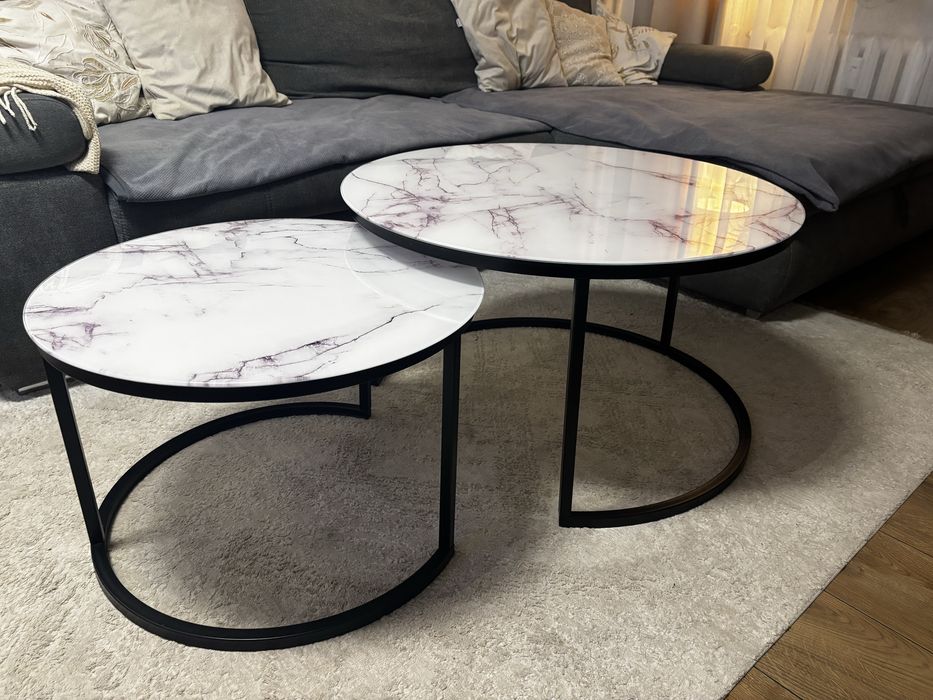 Stoliki kawowe bialy marmur