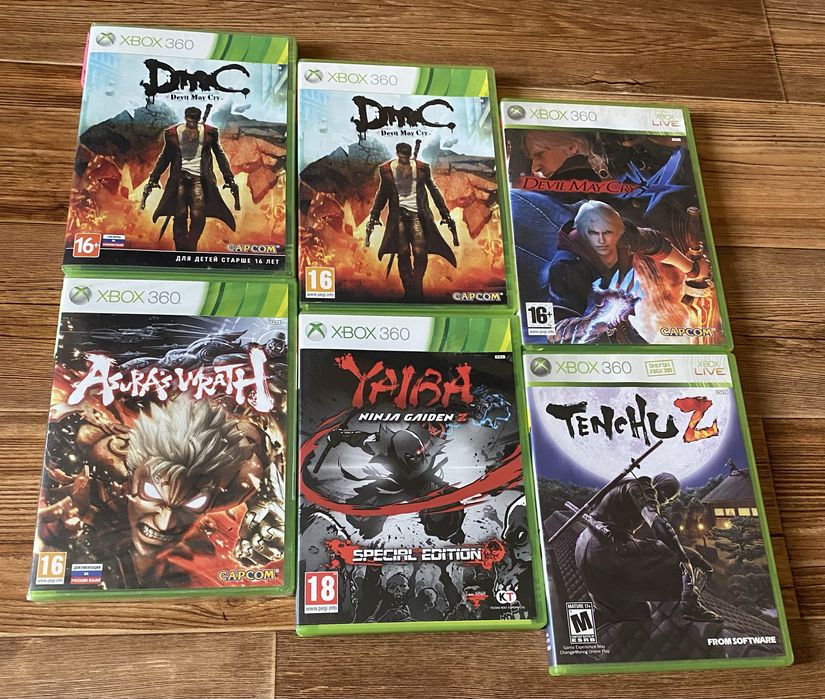 Xbox 360: Halo, Diablo, DMC, Gears of War. Mass Effect, Conan, Prey
