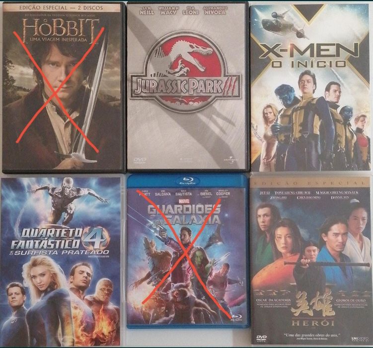 DVDs, marvel e outros