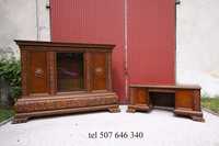 Neorenesansowy komplet gabinetowy z 1925 r. biurko, biblioteka,