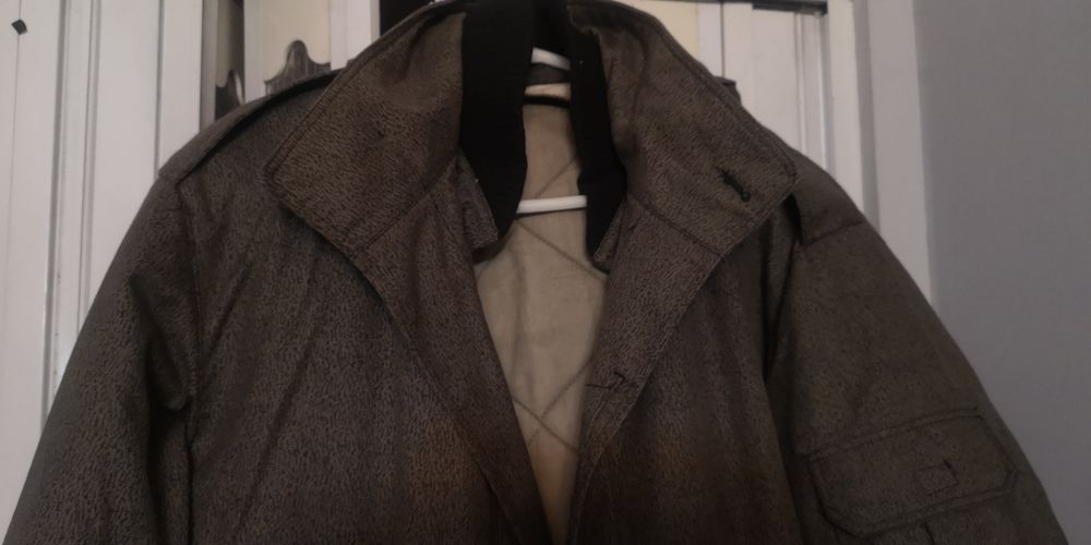 Kurtka moro strażacka z podpinką i kapturem PRL rozmiar 108/171, L