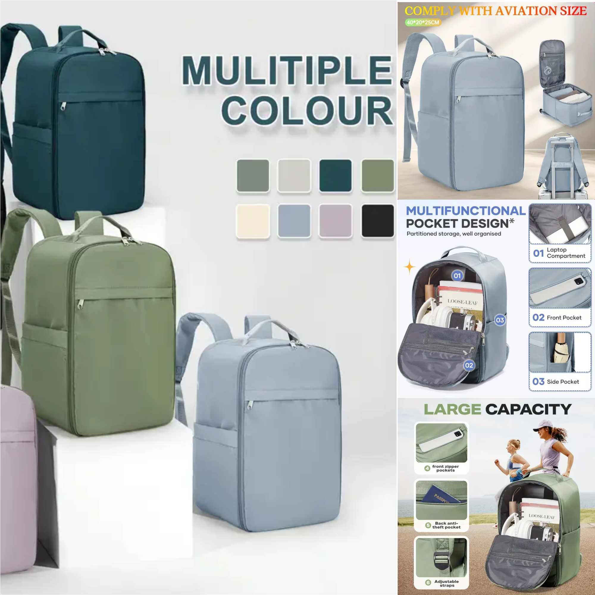 Mochilas escolares (e desportivas), vários compartimentos. Novas.