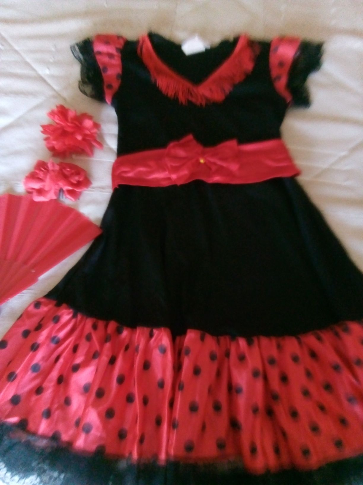 Roupa de carnaval 7-10anos dançarina de Flamengo