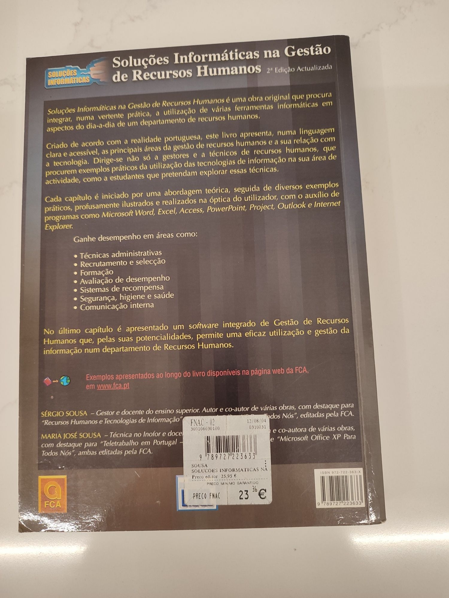 Livro soluções informáticas na gestão recursos humanos, oferta envio