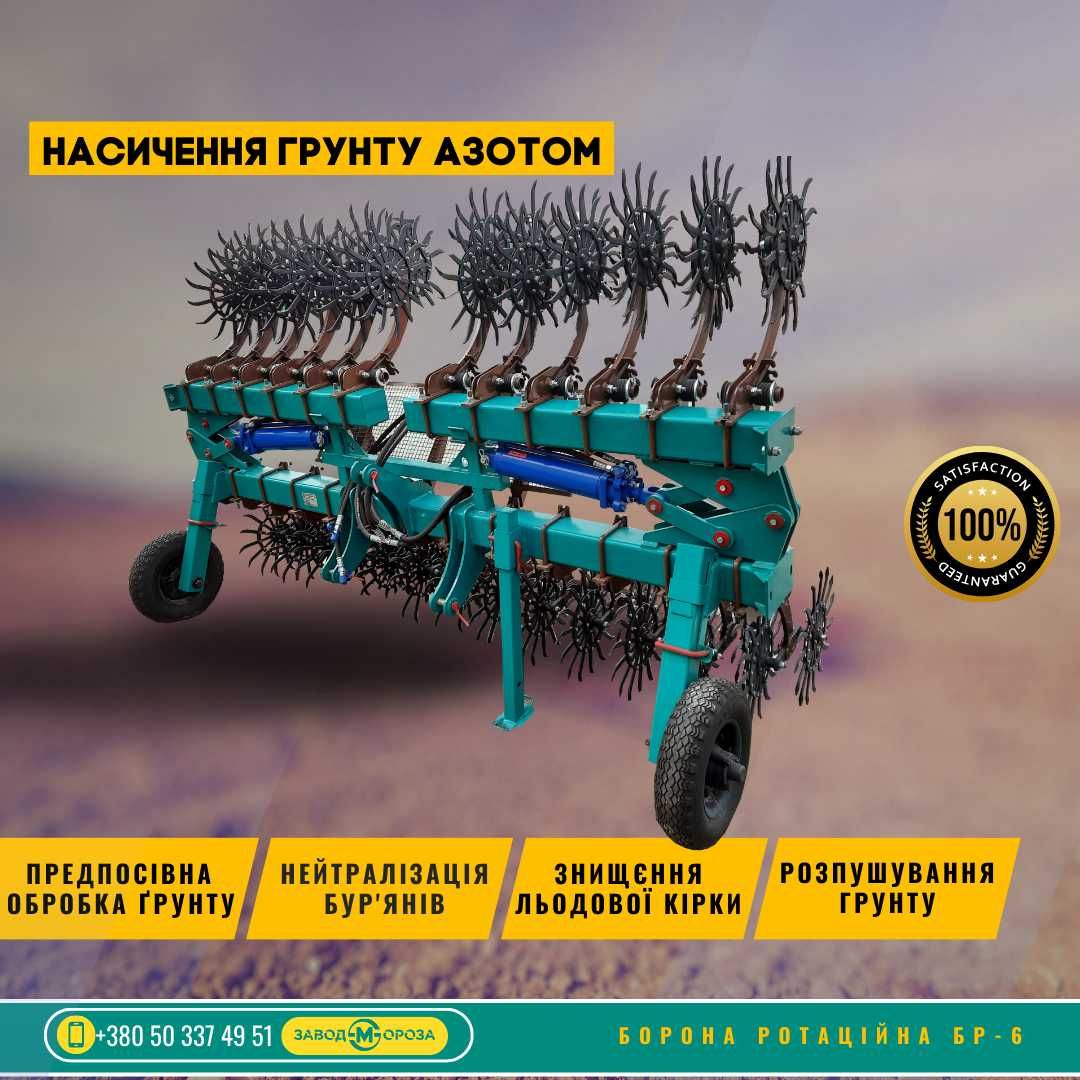 Борона ротационная,Мотыга гидравлическая борона,ротаційна БР-6Г