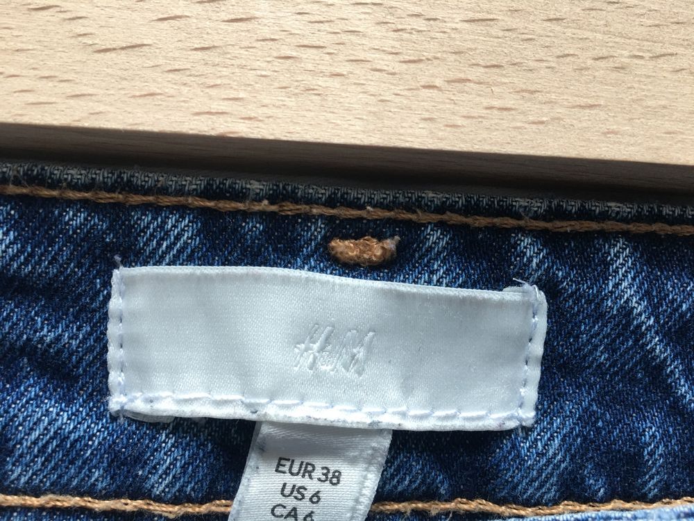 Jeansy dżinsy mom fit H&M 38 z elastanem niebieskie super stan