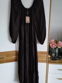 Sukienka metka made in italy xl l m uniwersal jedwab silk nowa 1200