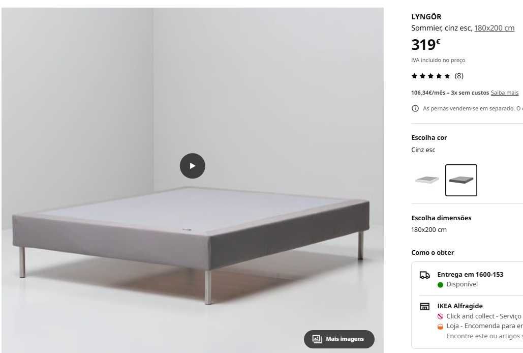 Sommier + Colchão casal IKEA