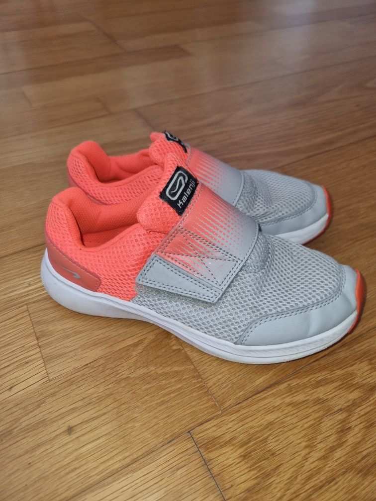 Ténis Kalenji  Decathlon,  laranja e cinzento -  com velcro