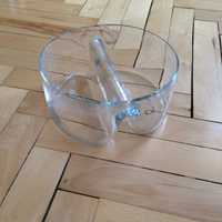 Szklany wazon/miska z dwoma komorami