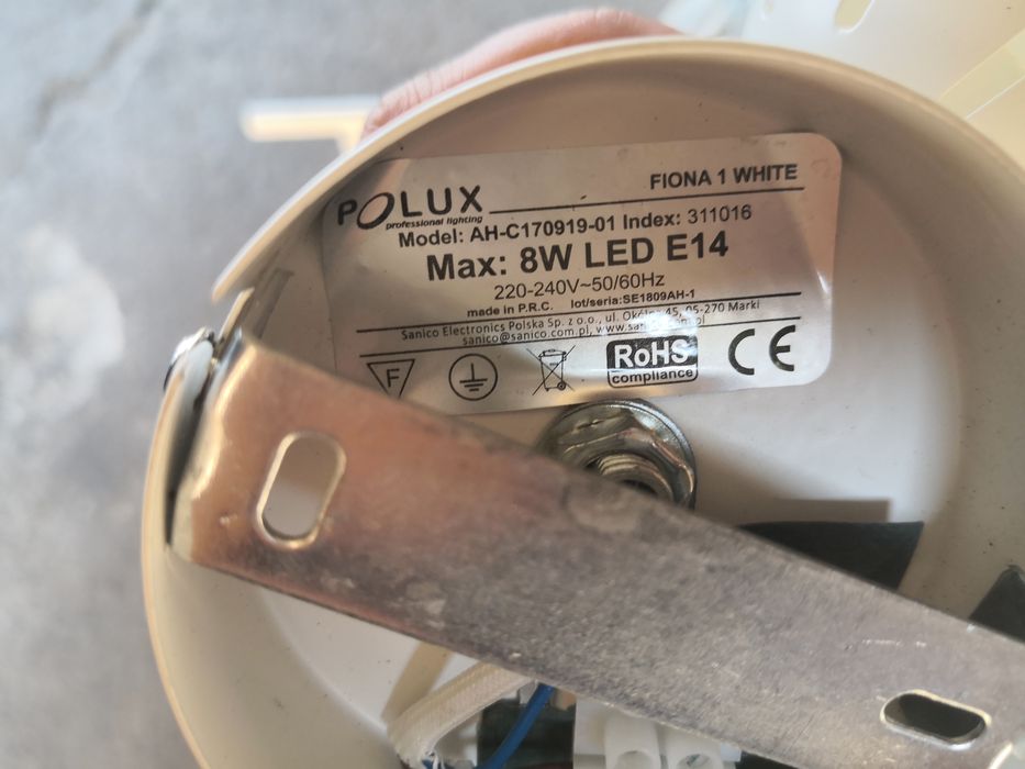 Nieużywana lampa metalowa potrójna plus kinkiet 3xE14, 1xE14