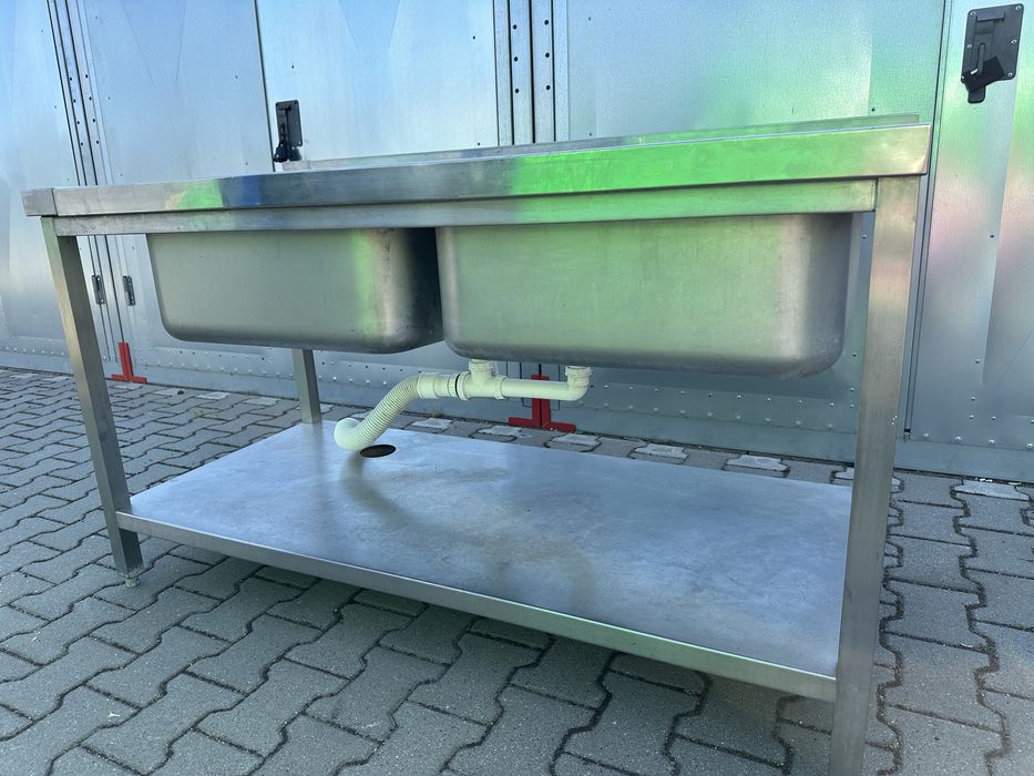 Zlew gastronomiczny dwukomorowy