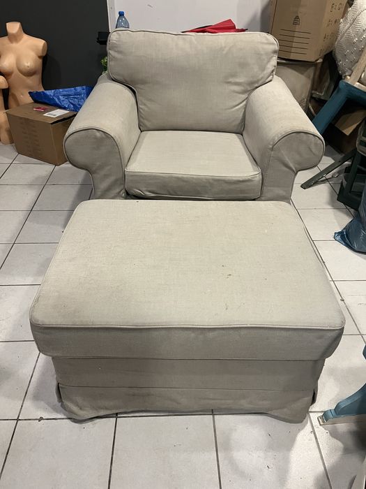 Fotel z podnóżkiem ikea