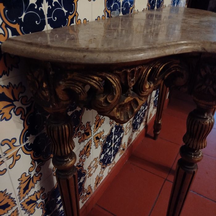 Conjunto de aparador com espelho rústico