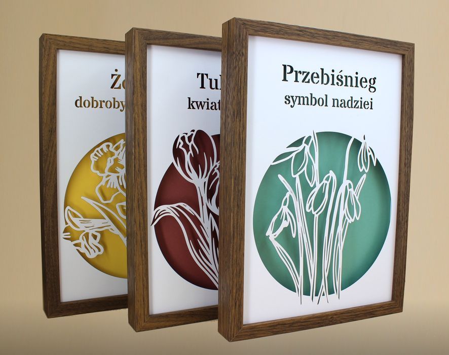 Zestaw Ramek 3D Shadow Box Kwiaty