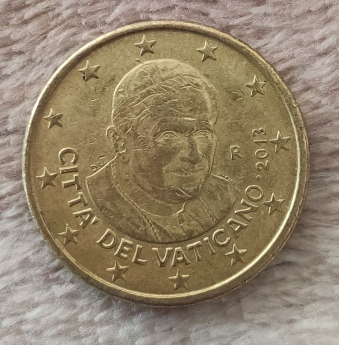 Watykan Moneta 50 Euro Cent 2013 UNC Benedykt XVI