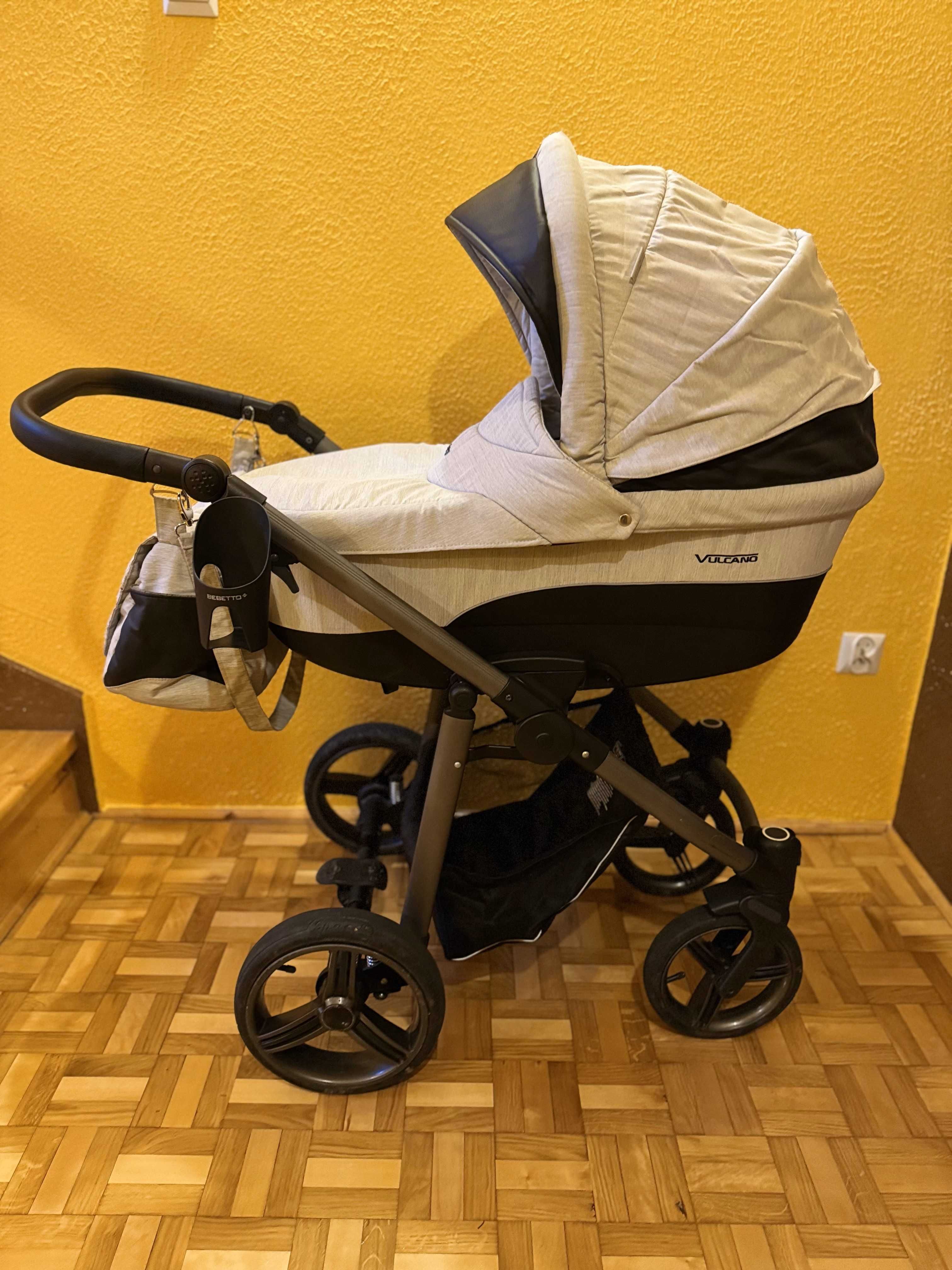 Wózek Bebetto Vulcano + fotelik Cybex Aton 5 + AKCESORIA