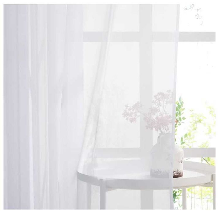 Zestaw 2 zasłon/firanek 200x140 kolor biały