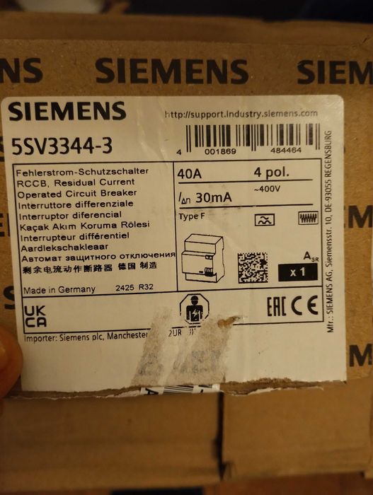 Wyłącznik rcb Siemens  typ F  3 fazowy nowy