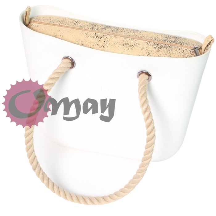 Bezowy organizer do OBAG MINI biszkopt 2 kieszenie wkład OMAY