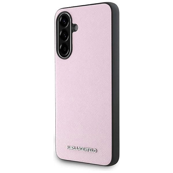 Etui Karl Lagerfeld Saffiano Metal Logo na Samsung Galaxy A56 - różowe