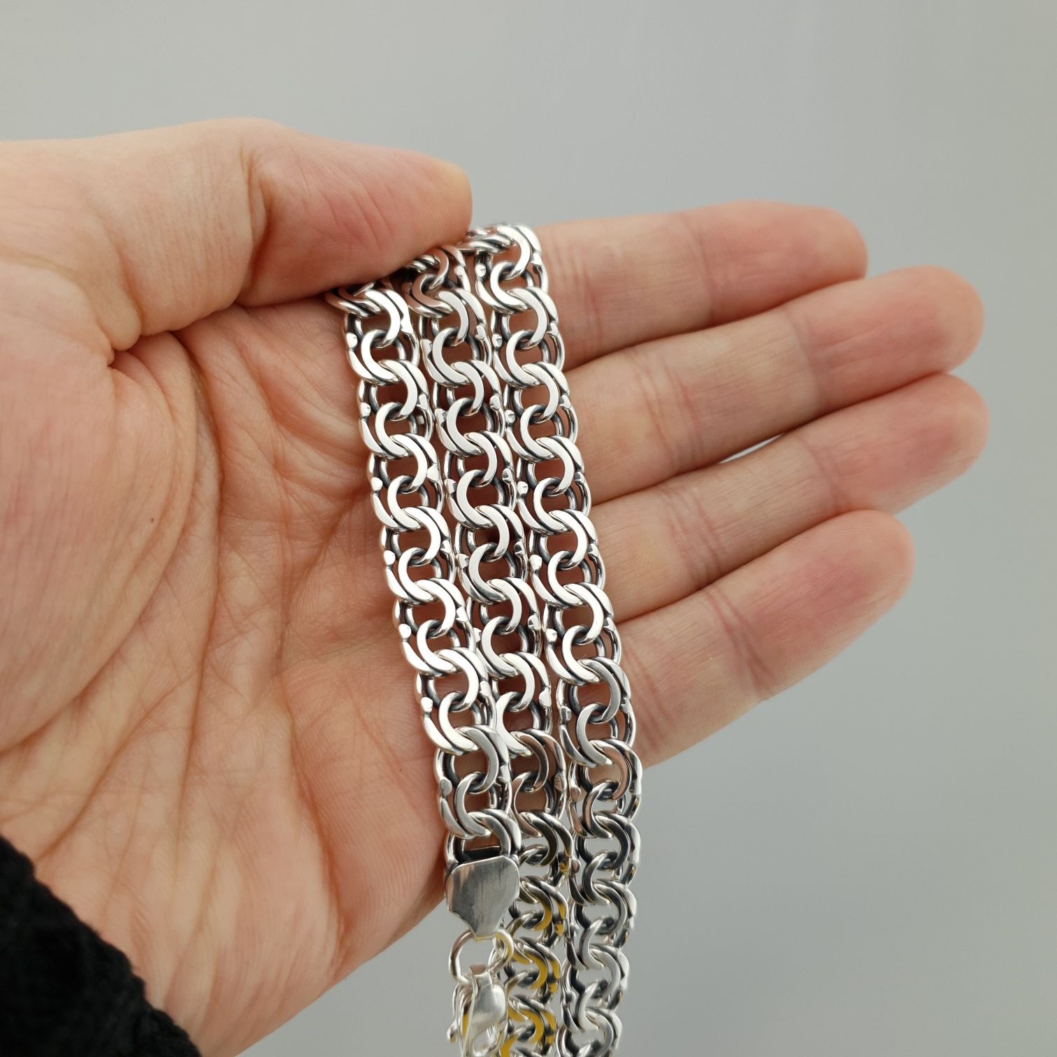 Крупная цепочка серебро Ширина 9 мм Чоловічий срібний ланцюг 925