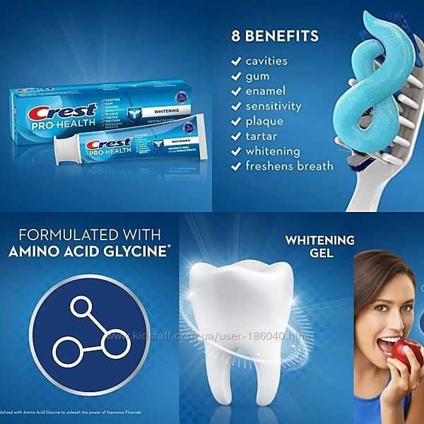 HIT Лечебная Отбеливающая паста 121g Crest Pro Health Whitening-USA