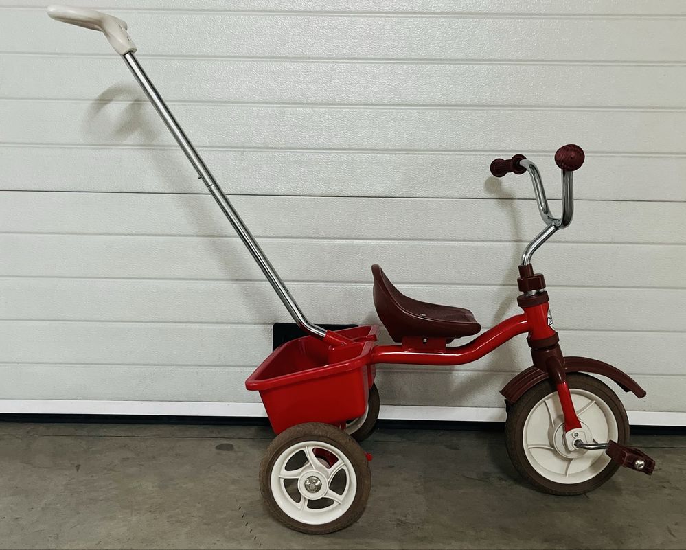 Triciclo Italtrike vermelho com cesto e pega