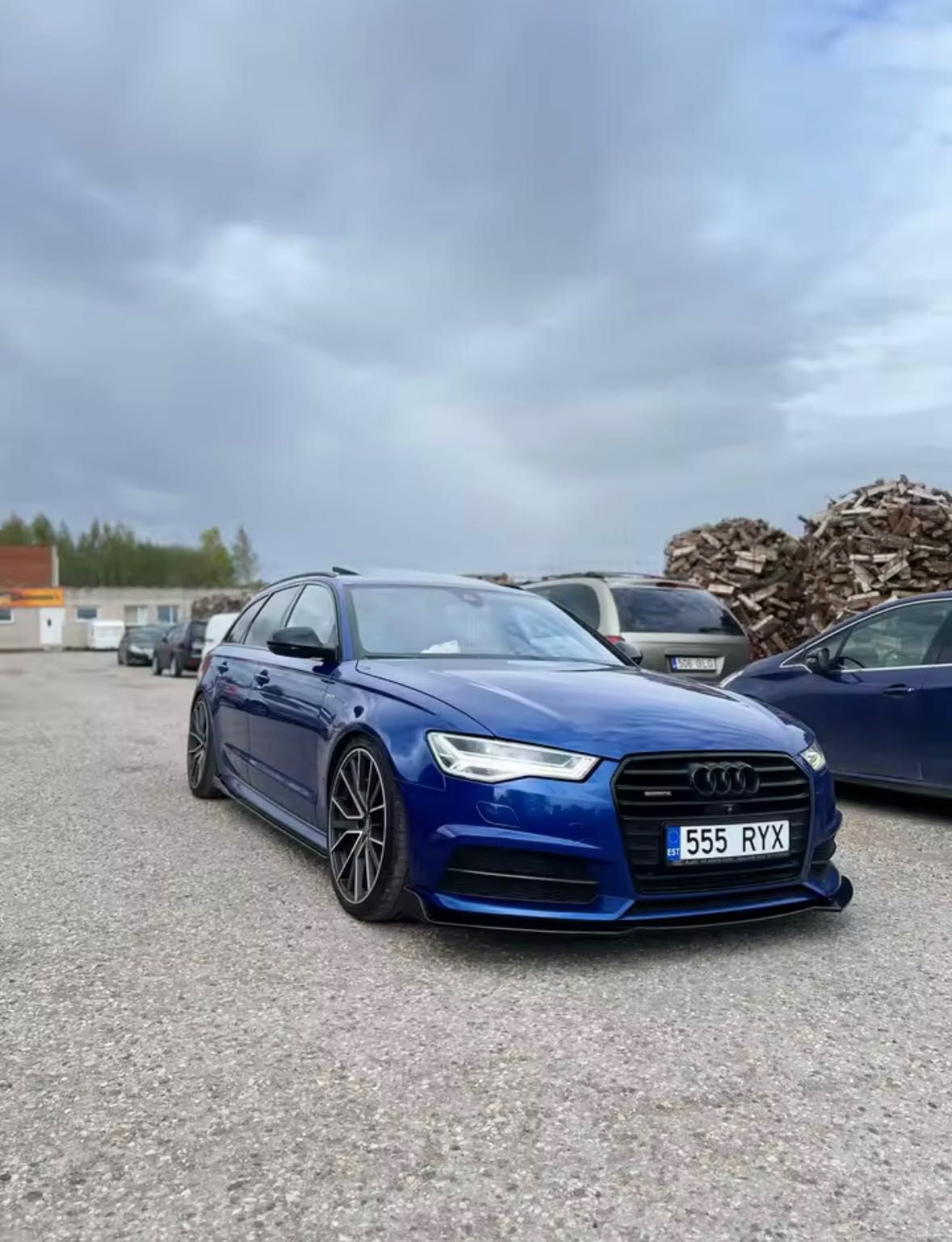 Губа на передний бампер Audi a6 s6 c7 накладка на бампер сплитер губа