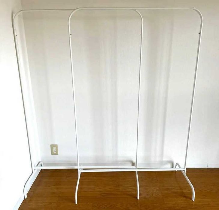 2 Dois Charriots MULIG Ikea Suporte p/cabides, branco, 99x152 cm