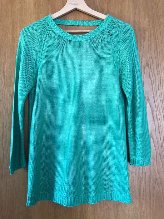 Cienki zielony sweterek z wycięciem na plecach, ZARA - L/40