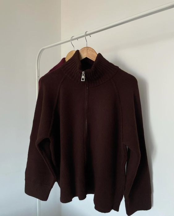 В'язаний жіночий кардиган на блискавці, тепла жіноча кофта на змейке