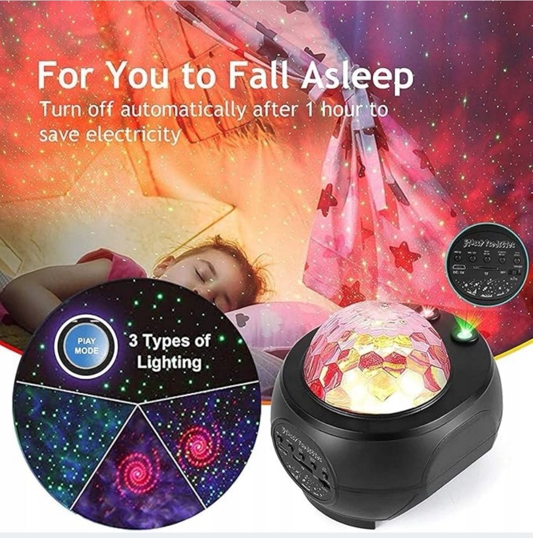 Projektor LED gwiaździstego nieba, projektor Galaxy Bluetooth głośnik