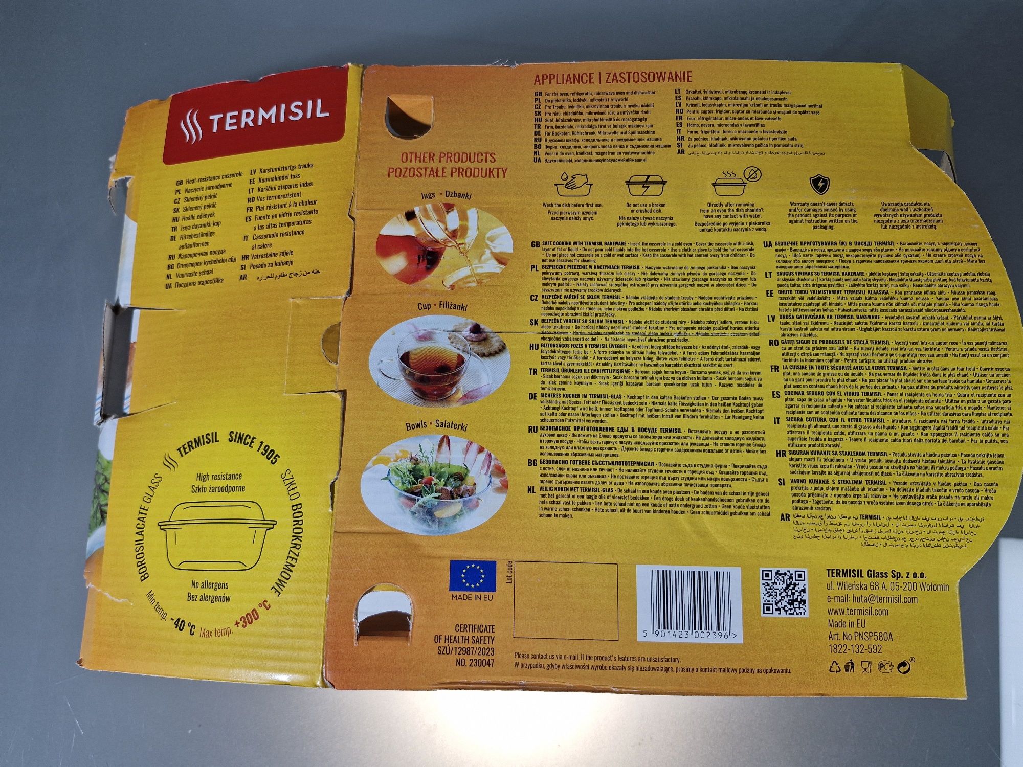 Naczynie Żaroodporne 5,8 L Termisil do Zapiekania z Pokrywką
