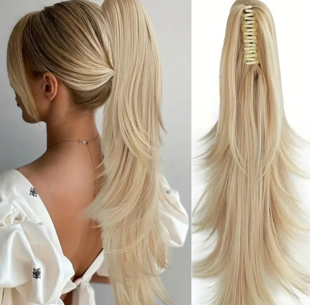 Włosy blond kucyk dopinki