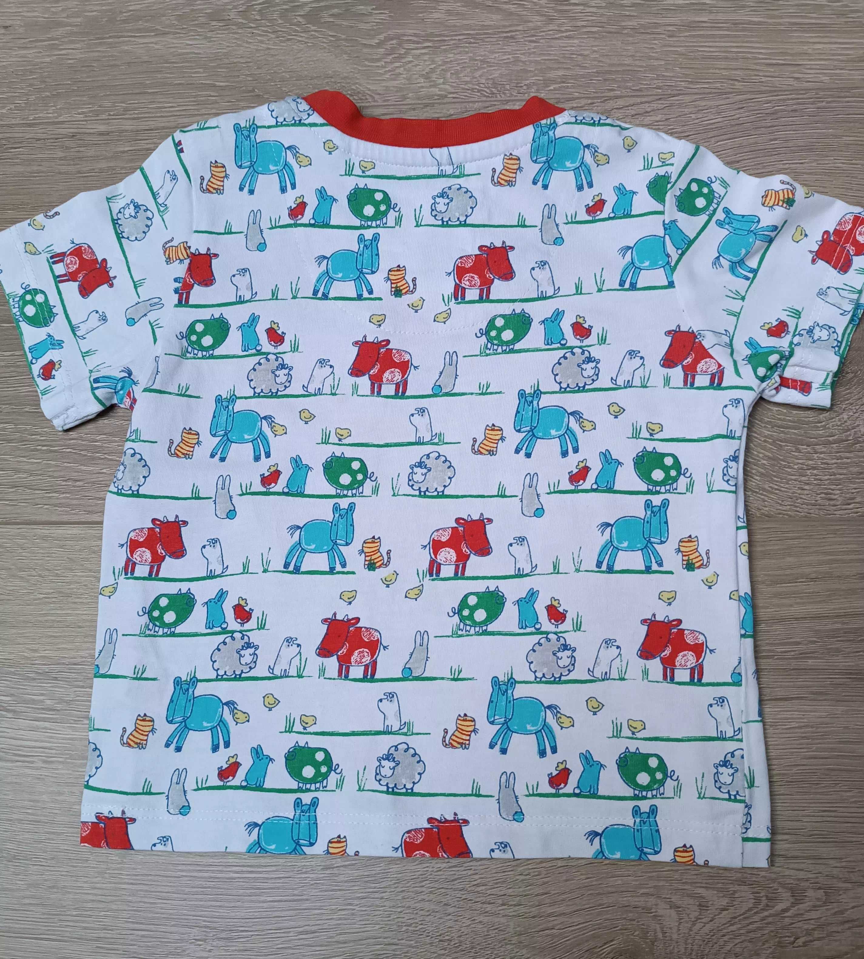 Bluzka koszulka t-shirt zwierzęta kieszonka 'Tu' 68/74