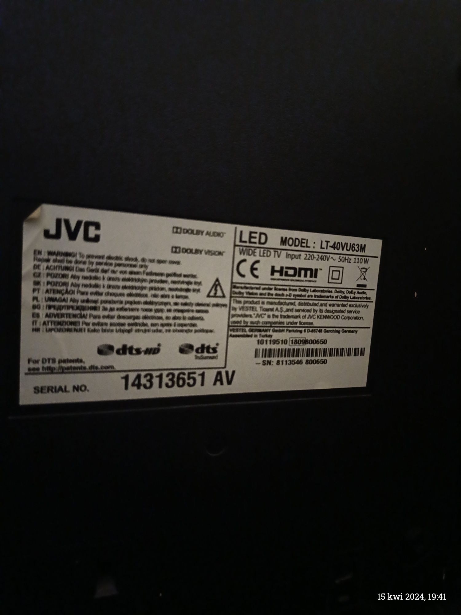 Telewizor JVC 40" Led