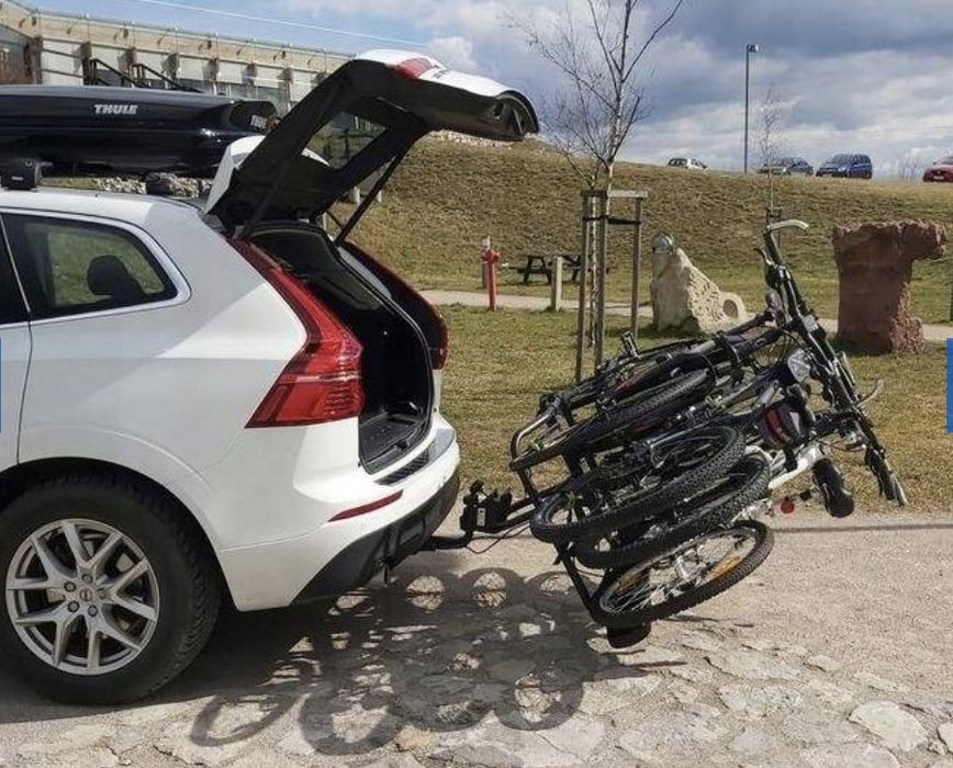 Wypożyczalnia bagażnik rowerowy na hak platforma rowerowa box dachowy