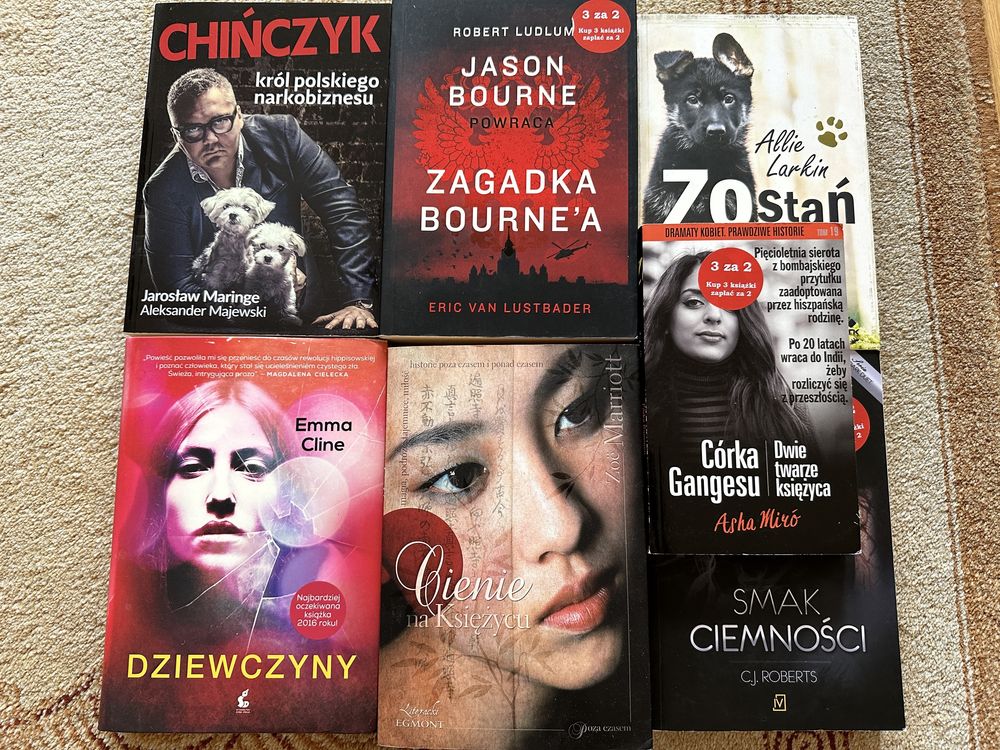 Zestaw roznych 7 ksiazek m.in: Dziewczyny,zagadka Bournea